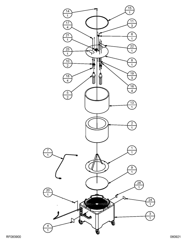 250AP Air Purifier_Upper Assembly Diagram