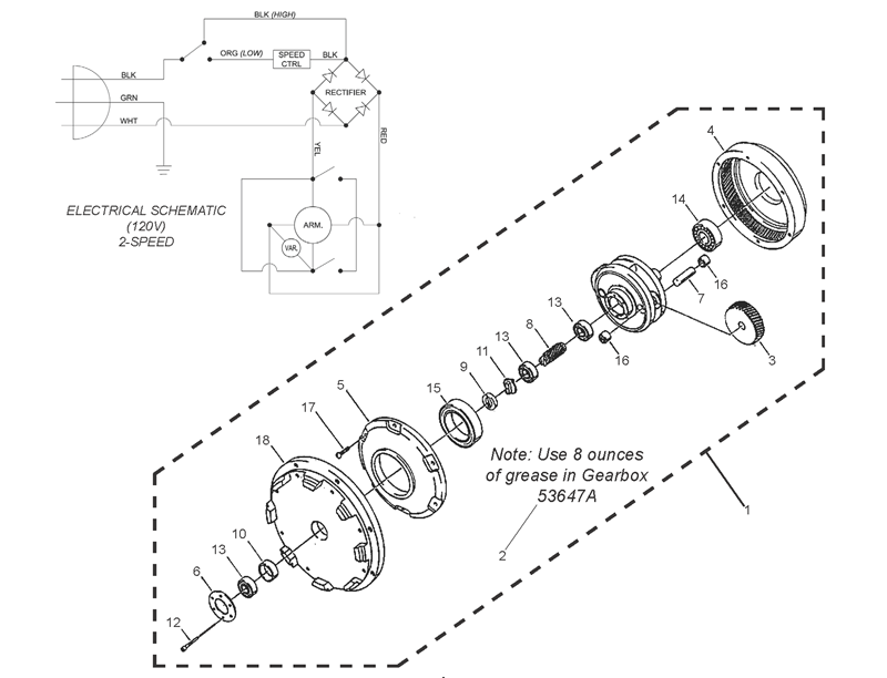 PE225FP_2 Speed Motor Assembly PE225FP_2 Speed Motor Assembly