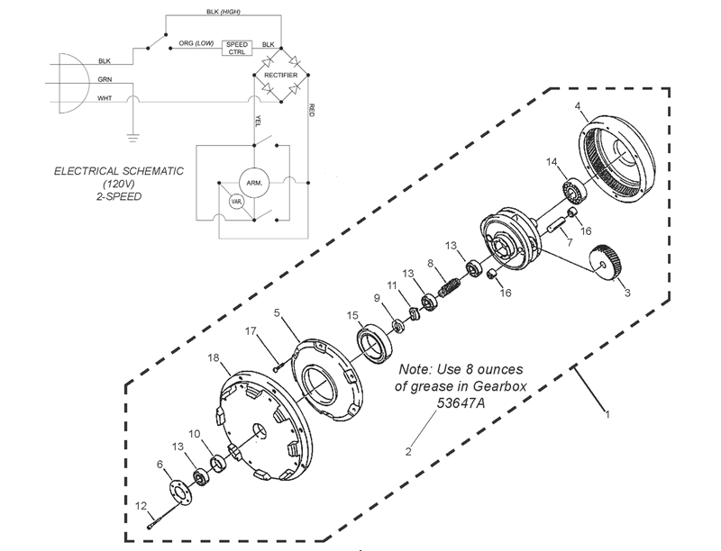 PE225FP_2 Speed Motor Assembly