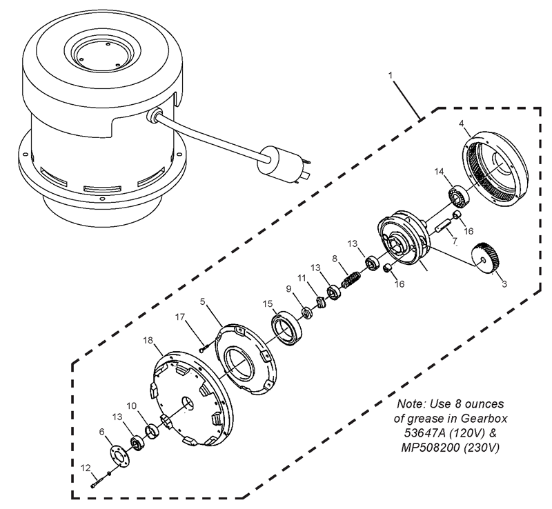 PE225GP_Motor Gearbox Assembly PE225GP_Motor Gearbox Assembly