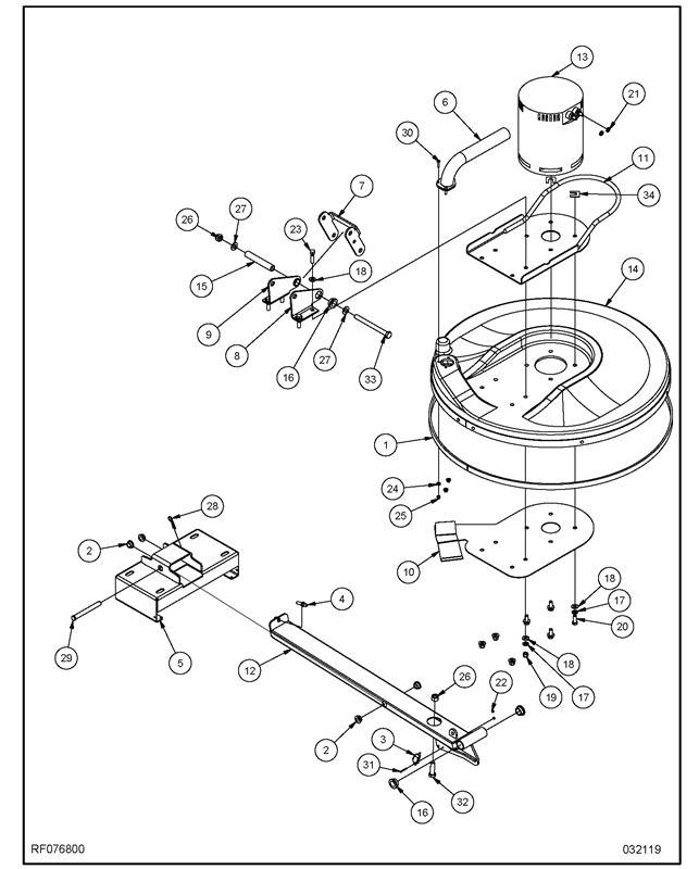 PE300BU_Head Axle Bracket RF076800 diagram PE300BU_Head Axle Bracket RF076800 diagram